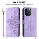 New Flower Luxury Colorful Leather Wallet Card Phone Case with Strap for Girl Woman Cover for Samsung A15 A25 A35 A55 A05S S24