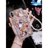Rhinestone Phone Case for Women and Girls, Bling Diamond, Clear Bumper Cover for iPhone 15, 14, 13, 12, 11 Pro Max, XR, Huawei