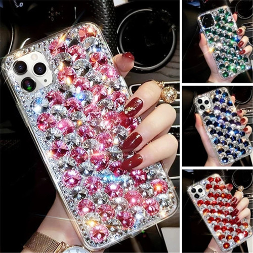 Luxury Fashion Brand Shiny Crystal Gem Phone Case For iPhone 12 Pro Max Plus Rhinestones For Woma Protective Cover For iPhone 12