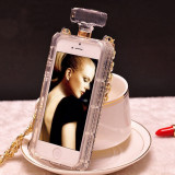 Aesthetic Perfume Satchel with Diamond, Phone Case for iPhone 15, 14, 13, 12, 11 Pro Max, XR, 7, Series, Pouch Rhinestone Case