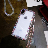 Soft Chain Crystal Phone Case Cover, Bling Rhinestone, Glitter Diamond, Fashion,For iPhone 14Plus, 13, 14Pro, 12Mini, 15Pro MAX,