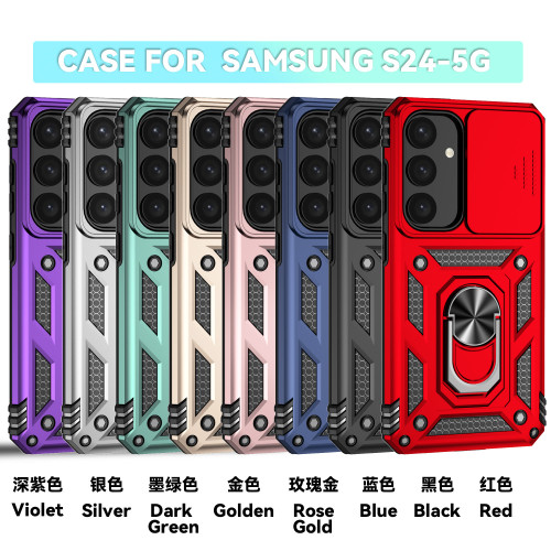 With Slide Window Lens Protect Armor Phone Case with Magnetic Kickstand Protective Case For Samsung Galaxy S24 A05s A05 A15 4G A25 A35 A55 5G