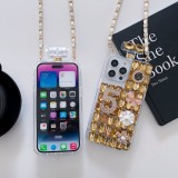 Graceful Rhinestone Sparkle Mobile Phone Case for iPhone, Real Diamond Perfume Bottle Bling Case, Top Luxury Case, 14, 13, 15