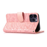 Card Wallet Embossed Leather Buckle Cover Phone Case with Strap for Girl Woman for Samsung A15 A35 A55 S24