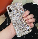 Luxury Crystal Gem Rhinestone Cases For iphone 15 14 11 12 13Pro XS MAX XR Soft Edge Clear Phone Cover For iphone 7 8 PLUS Capa