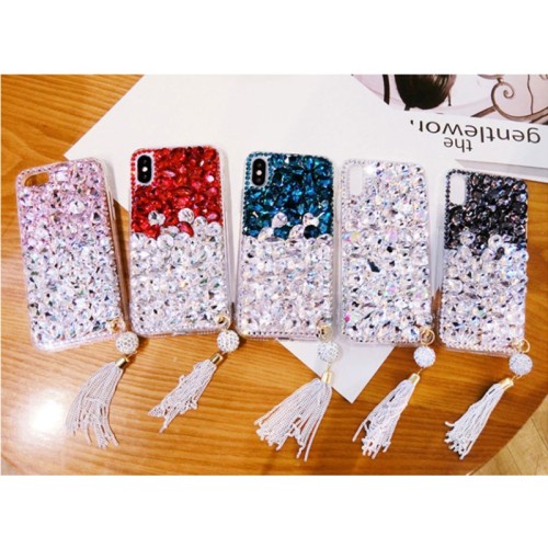 Soft Silicone Phone Case with Diamond Sparkling, Transparent, Luxury, for iPhone 11, 12, 13, 14, 15 Pro Max