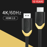 HDMI 2.0 4K 60HZ 3D Compatible Audio Video Cables Gold Plated For HD TV Box PS4 Splitter Switcher Computer Laptops Displays Cord