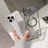 Glitter Soft Bling Magnetic Phone Case for iPhone 15 14 Pro Max Plus 13 Pro Max with Wireless Charge