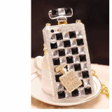Aesthetic Perfume Satchel with Diamond, Phone Case for iPhone 15, 14, 13, 12, 11 Pro Max, XR, 7, Series, Pouch Rhinestone Case