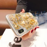 Luxury Silicone Bear Phone Case, Glitter Water Diamond, Cover for iPhone 15, 14, 13, 12, 11 Pro Max, XR, XS Plus, SE 2024,Wome