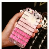 Love Heart Key Chains for iPhone, Diamond Rhinestone Phone Cases, Bling Cover, Luxury, 15, 14, 13, 12 Pro Max