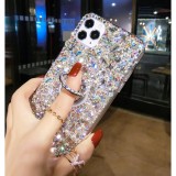 Rhinestone Phone Case for iPhone, Colored Bump Stand, Back Diamond, Bumper Cover, Luxury Fashion Brand, For iPhone 14, 15, 13