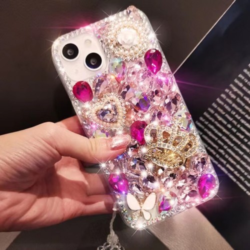 Diamond Perfume Bottle Design Back Cover, Protective Case, TPU Phone Case, Luxury Bling Cover for iPhone 15, 14, 13, 12 Pro MAX