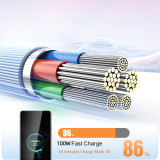 PD 100W Type C To Type C Charge Cable Liquid Silicone For Xiaomi 13 Huawei Samsung S6 MacBook Charge For Ipad Pro Charger Cable