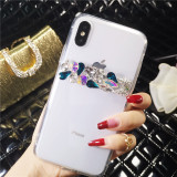Luxury Glitter Diamond Mobile Phone Case, Transparent Soft Edge,For iPhone 14 13 12 15 Pro X XS MAX XR Plus 7 8 and 14Plus