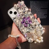 Bling Diamond Butterfly Tassel Phone Case, Cover for iPhone 15, 14, X, XR, XS, 11, 13 Pro Max, 12 Pro, 7, 8 Plus, SE 2020 +
