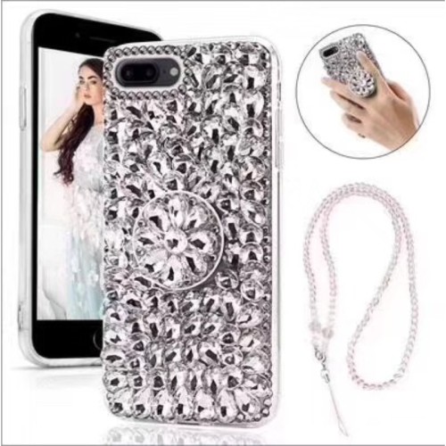 Diamond Grip Holder Case for iPhone, Mobile Phone, Rhinestone Cases, For iPhone 15, XS, X, XR, 7, 8, Plus, 14, 13, 12