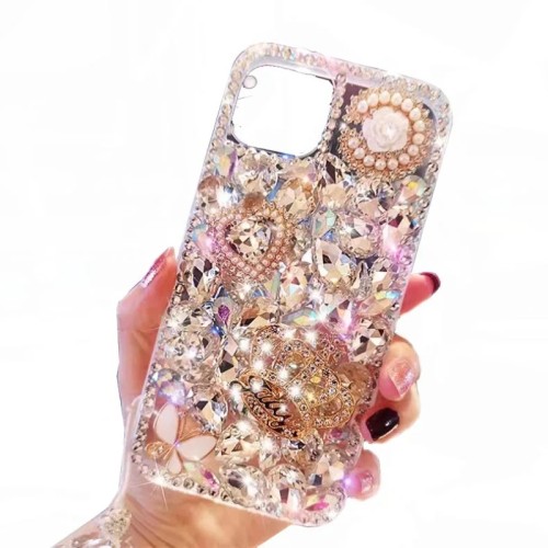 3D Handmade Diamond Phone Case for iPhone, Handmade Series, Luxury Sparkle, Rhinestone, 15, 14, 13, 12 Plus Pro Max, Fashion