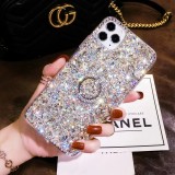 Rhinestone Phone Case for iPhone, Colored Bump Stand, Back Diamond, Bumper Cover, Luxury Fashion Brand, For iPhone 14, 15, 13