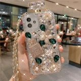 Shiny Rhinestone Cell Phone Case for Women, Diamond Perfume Bottle, Crystal Cover, Suitable for iPhone 15 Pro, Luxury Fashion