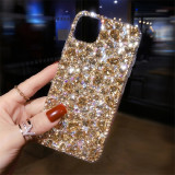 Luxury Fashion Glitter Full Gold Diamond Crystal Phone Case For iPhone 14 Pro Max Plus Casing Women Rhinestone Protective Cover