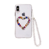 Transparent Phone Case for iPhone, Luxury Diamond, Love Heart Bling, Rhinestone,For iPhone 14Plus, 13, 12, 15, Pro, MAX, X, XS,