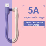 65W 5A Soft Silicone Fast Charging USB Type C Data Cable For Samsung Xiaomi Huawei Oneplus Phone Accessories Charger USB C Cable