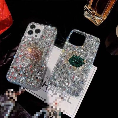 Full Water Diamond Inlaid Phone Case for Women, Luxury Gemstone, For iPhone 11, 12, 13, 14, 15 Pro Max, Cell Cover