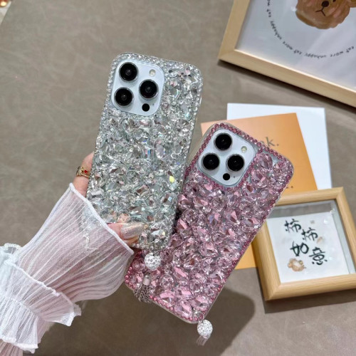 Bling Diamond Tassel Phone Case for iPhone, Glitter Sparkle Crystal Rhinestone, Luxury Cover, 15, 14, 13, 12, 11 Pro Max, XR