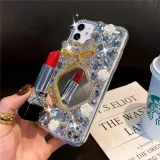 Shiny Butterfly Diamonds Phone Case for iPhone, Women's Cover, Luxury Brand, 15, 14, 13, 12, 11 Pro Max, XR, XS Max