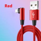 3A Micro USB Elbow Fast Charge Data Cord Nylon Braided For Samsung Galaxy S7 S6 S3 Xiaomi Mi 11 12 Android Phone Charger Cable