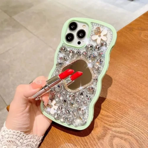 Jewelled Diamond Glitter 3D Make Up Mirror Phone Case for IPhone 15 X XS XR 11 Pro Max 12 13 14