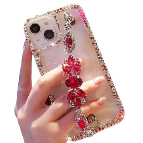 Bling Diamond Crystal Metal Bracelet Strap Phone Case, Cover for iPhone 15, 14, X, XR, XS, 11, 12, 13 Pro Max, 7, 8 Plus, 2024
