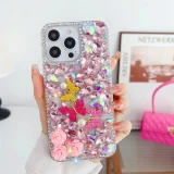 Shiny Butterfly Diamonds Phone Case for Women, Luxury Brand, Cover for iPhone 15, 14, 13, 12, 11 Pro Max, XR, X, 8, 7 Plus