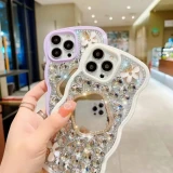 Jewelled Diamond Glitter 3D Make Up Mirror Phone Case for IPhone 15 X XS XR 11 Pro Max 12 13 14