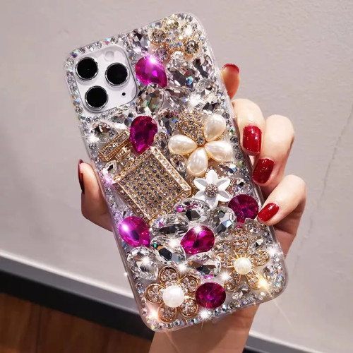 Bling Lovely Crystal Diamonds Rhinestone 3D Stones Phone Case Cover For iPhone 13 14 12 MiNi 11 Pro 15 7 8 Plus XS XR MAX