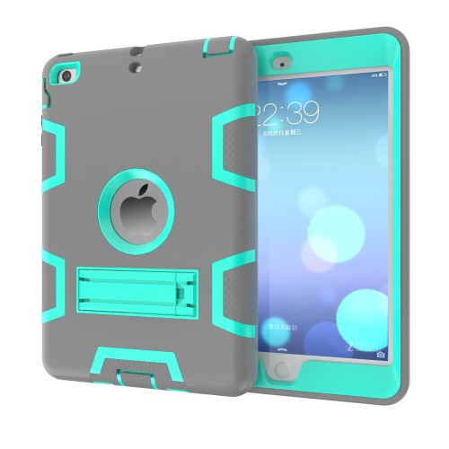 Coque Case for iPad Mini 1 2 3  Heavy Duty Plastic+Rubber Cover Case for iPad Mini 3 2 1 Hybrid 3 in 1 with Stand Holder