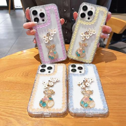 Bling Crystal Golden Imperial Crown Rhinestone Case, Pearl Diamond Sparkle, Case for iPhone 14, 15, 13, 12, 11 Pro Max, XR Plus