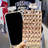 Luxury Rhinestone Perfume Bottle Case, Bling Diamond, Crystal Phone Cover,For iPhone 14Plus, 13, 12Mini, 15 Pro Max, XS, XR, 8,