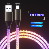 66W 6A RGB Color Light Type C Fast Charge Data Cable For Xiaomi K60 Ultra Samsung S23 Phone USB C Car Charge Cord For Iphone 14
