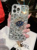 Bling Diamond Glitter Crystal Swan Phone Case for Iphone 15 14 13 12 11 Pro Max X XS XR 7 8 Plus SE Mini Pearl Chain Strap Cover