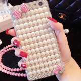 Diamond Pearl Bowknot Rhinestone Phone Case, Luxury Bling Cover for iPhone 15, 14, 13, 12, 11 Pro Max, X, XS, 15MAX, XR Plus, 15