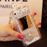 Bling Diamond Crystal Perfume Bottle Chain Handbag Case Cover for iPhone X 15 MAX XR Plus 11 12 13 14 Pro