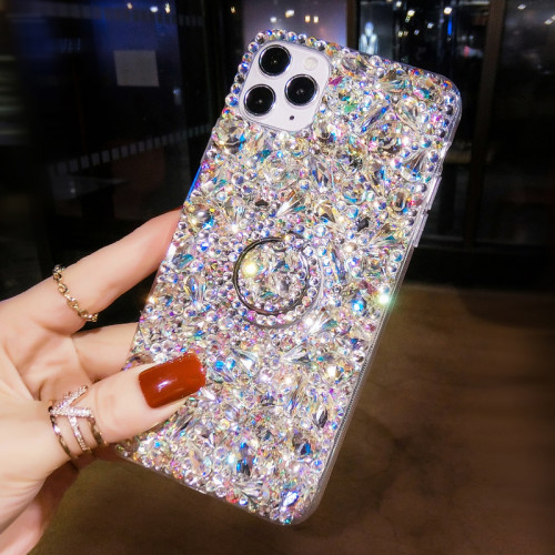 Luxury Fashion Brand Glitter Rhinestone Phone Case For iPhone 14 Pro Max Plus Colored Bump Stand Back Diamond Bumper Women Cover