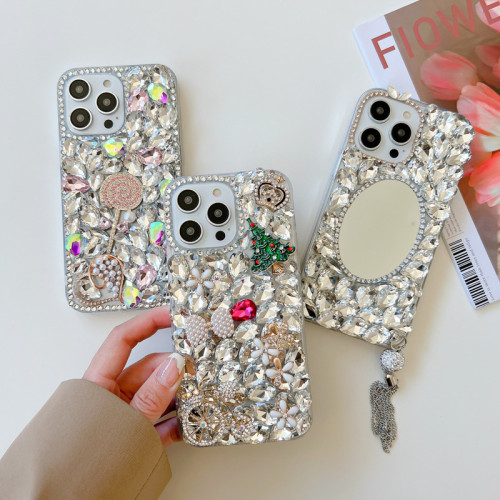 Luxury Bling Diamond Phone Case with Rhinestone Glitter Cover for iPhone, 11, 12, 13, 14, 15 Pro Max