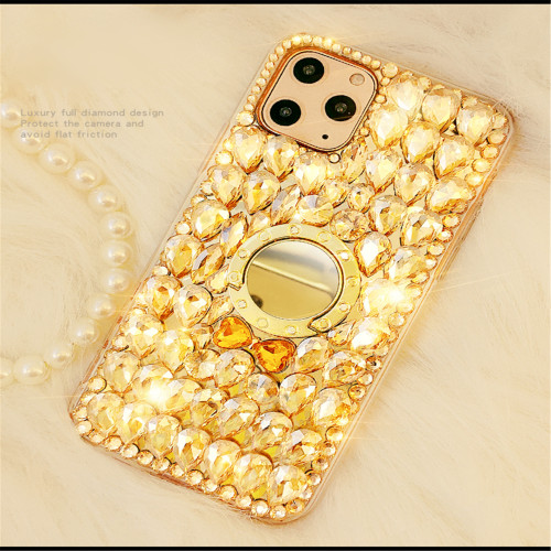 Diamond Rhinestone Case for iPhone, Gold Crystal Strap, Case for iPhone 14, 12, 13, 11 Pro Max,15 , Plus, Glitter Bling, 2022