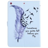 Cat Feather painted Kids PU Leather Stand Case Cover For Apple New iPad 9.7 9.7  2017 2018 A1822 A1893 A1954 Funda Tablet