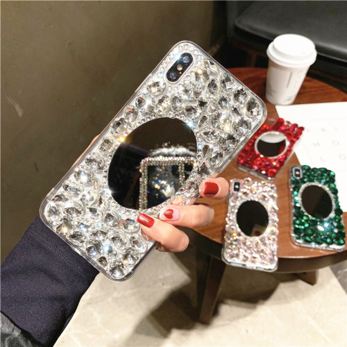 Mirror Bling Rhinestone Diamond Phone Case Cover, Handmade, Shiny Crystal Case, For iPhone 15 Pro Max, 14, 13, 12, 11, 7, 8