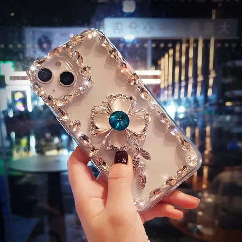 Bling Diamond Pearl Bow Phone Case, Cover for iPhone X, XR, XS, 15, 14, 11, 13 Pro Max, 12 Pro, 7Plus, 8 Plus, SE 2020 +