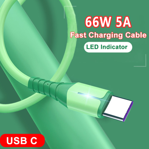 5A Fast Charging Type C Cable For Samsung S6 S3 S20 Xiaomi OPPO Huawei P30 Charger Cord Mobile Phone Accessories Data Line Wire